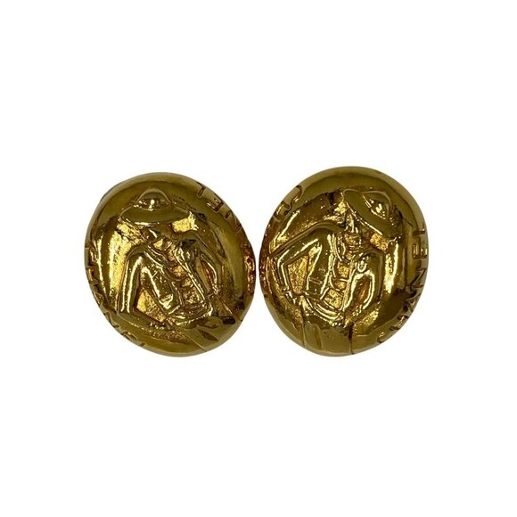 CHANEL Vintage Gold Earrings - Picture 1 of 5